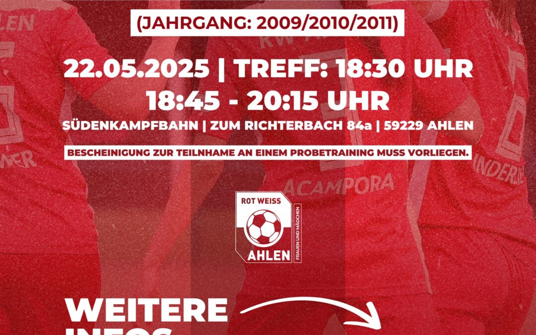 Offenes Training für U17-Spielerinnen: Deine Chance, den nächsten Schritt zu machen! ⚽